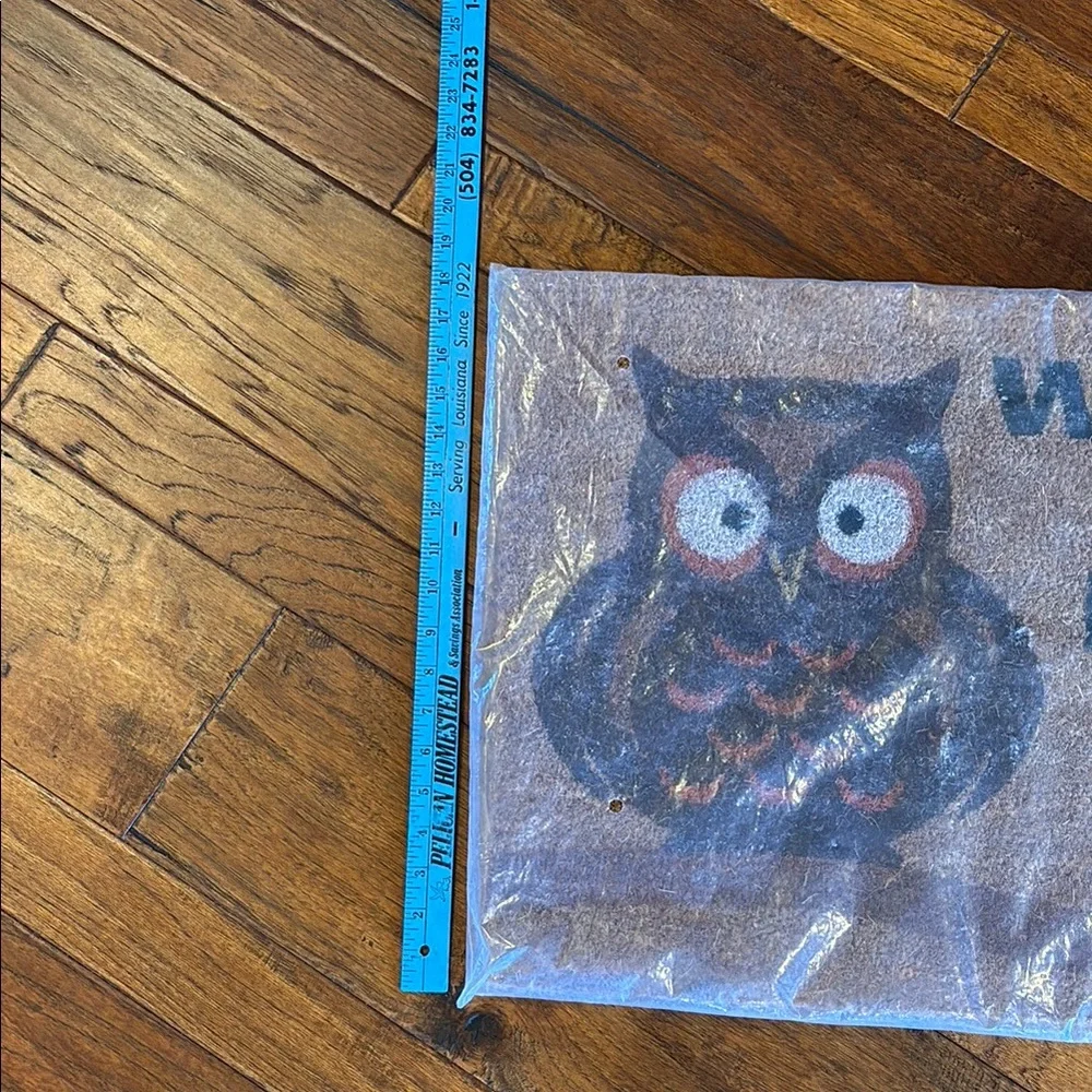 Owl Design Doormat - Brown and Green